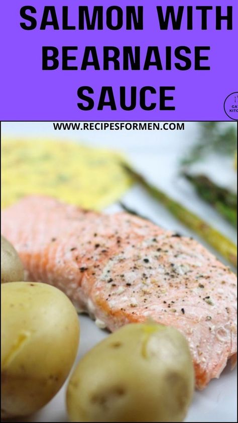 Bearnaise Sauce for salmon Bearnaise Sauce Recipe, Oven Baked Asparagus, Elegant Meals, Béarnaise Sauce, Recipe For Salmon, Cooked Salmon, French Sauces, Oven Roasted Asparagus, Sauce For Salmon