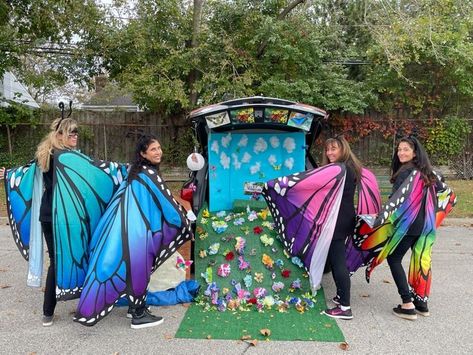 Butterfly Trunk Or Treat Ideas For Cars, Butterfly Themed Trunk Or Treat, Butterfly Garden Trunk Or Treat, Fairy Trunk Or Treat Ideas For Cars, Butterfly Trunk Or Treat Ideas, Fairy Theme Trunk Or Treat, Trunk Or Treat Butterfly Theme, Trunk Or Treat Fairy Theme, Butterfly Trunk Or Treat