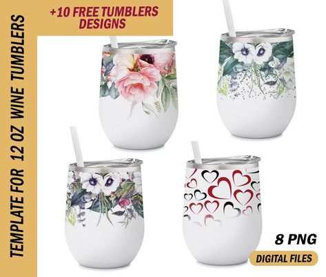 Wine Tumbler Set, Tumbler Backgrounds, Flowers Wine, Wedding Wine, Wine Cup, Wine Wedding, Cup Wrap, Wine Cups, Wine Tumbler