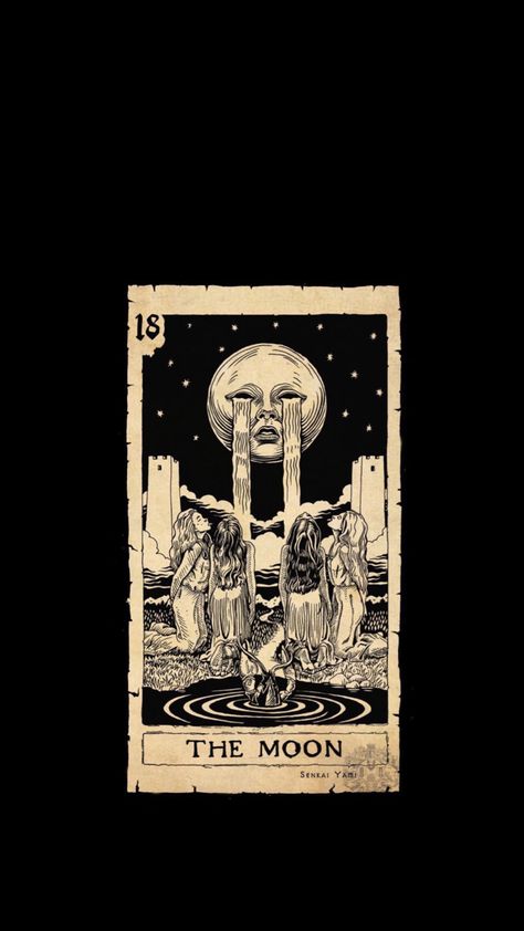 Moon Tarot Card Wallpaper, Tarot Lockscreen, Wallpaper Combo, Iphone Wallpaper Kawaii, Abstract Wallpaper Design, Tarot Cards Art, Harry Potter Wallpaper, Dark Art Drawings, Cool Wallpapers Art