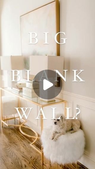 Kinsey Walsh | Home Decor • Design on Instagram: "✨Need an idea for a big blank wall?! I’ve got one! See below for details 👇

🔗 comment SHOP for links or find them in my LTK 

🔹Start with a large piece of art (mine is 48x48 and on sale 🎉) or mirror 
🔹Add a long console table (mine is super affordable from Amazon!) 
🔹Optional: add ottomans on either end for more length
🔹Console table decor: lamps (mine have been restocked!! 🎉), bowls, books, and boxes!

🔸for reference, this wall is 13ft wide by 10ft tall 

#homeinspiration #homedecor #interiordecor #shopltk #ltkunder50 #ltkunder100 #founditonamazon #amazonhome" Big Blank Wall, Long Console, Long Console Table, Console Table Decorating, Blank Walls, Amazon Home, Table Decor, Console Table, Get One