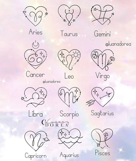 Star Sign Tattoos, Couples Zodiac Tattoos, Love Symbol Tattoos, Cute Simple Tattoos, Astrology Tattoo, Horoscope Tattoos, Small Pretty Tattoos, Zodiac Sign Tattoos, Tasteful Tattoos