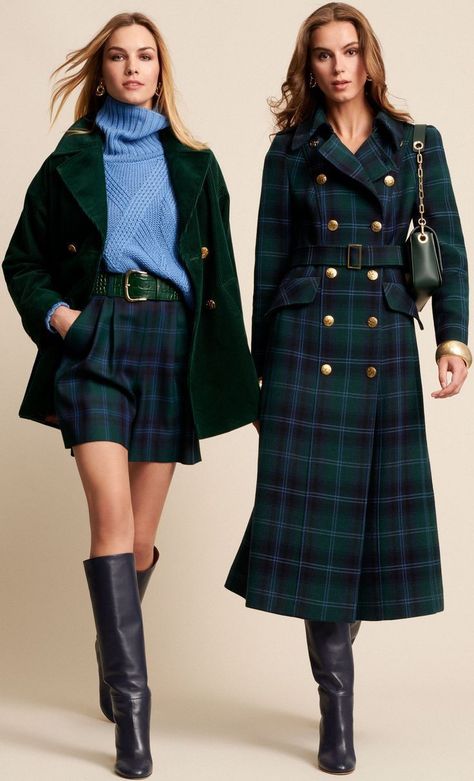 Tartan Fashion, Preppy Chic, Cooler Look, Look Vintage, Coat Fashion, Preppy Style, Look Fashion, Classy Outfits, Chic Outfits