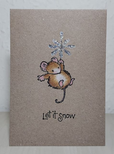 Helen's Craft Haven...: Xmouse Ornament Cute Watercolour Christmas Cards, Christmas Simple Painting Ideas, Christmas Card Inspiration Design, Cute Handmade Christmas Cards, Christmas Cards Art, Christmas Aesthetic Cards, Christmas Card Ideas For Friends, Christmas Paint Ideas, Christmascards Selfmade