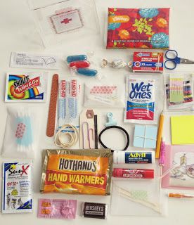 inspire co.: for life's little emergencies... Schul Survival Kits, Mini Emergency Kit, School Survival Kits, Blessing Bags, Emergency Survival Kit, Emergency Bag, College Care Package, Purse Essentials, School Survival