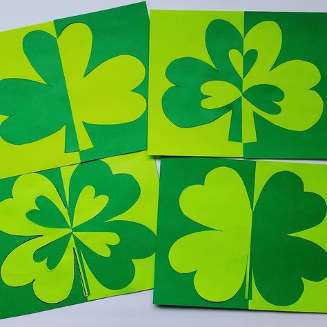 5th Grade St Patricks Day Art, Shamrock Art Projects For Kids, St Patricks Day Art Projects, March Art Projects, March Art Projects For Kids, Safari Kids Crafts, Shamrock Art Projects, Green Crafts For Kids, 3rd Grade Art Lesson