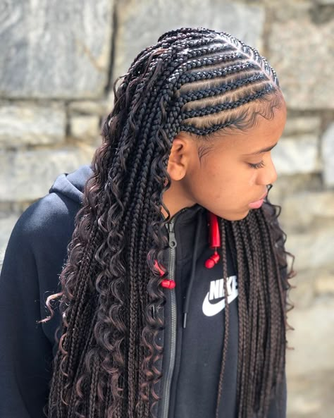 Goddess Braids Hair Extensions, Geometric Goddess Braids, Corn Row Box Braids Black Women, Goddess Scalp Braids, Corn Row Goddess Braids, Godess Cornrows Braids, Braids For Teenage Girls Hair Black, Corn Row Braids Black Women Cornrows Hairstyles, Goddess Braids With Cornrows