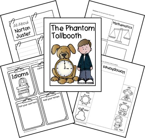 The Phantom Tollbooth Lapbook from Homeschool Share Phantom Tollbooth Projects, Phantom Tollbooth Activities, Phantom Tollbooth, Lapbook Ideas, Book Tasting, Writing Mini Lessons, The Phantom Tollbooth, Literature Activities, Kids Book Club