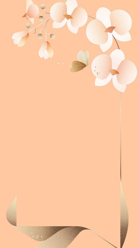 Beige aesthetic iPhone wallpaper, floral | Premium Photo - rawpixel Beige Aesthetic Iphone Wallpaper, Beige Aesthetic Iphone, Butterfly Phone Wallpaper, Peach Orchid, Floral Mobile, Peach Background, Wallpaper Floral, Background Floral, Floral Butterfly