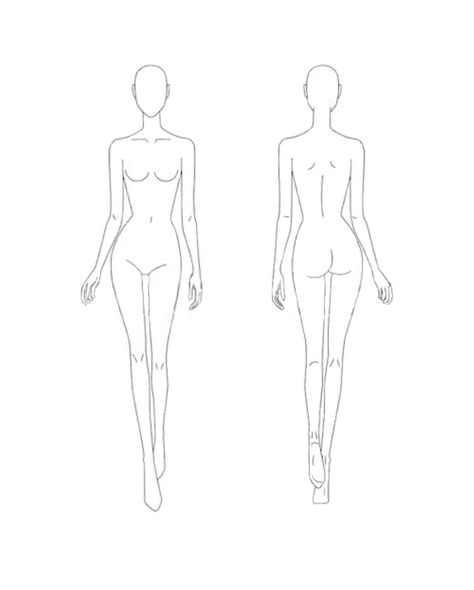 ☁️ Human Template Figure Drawing, Body Base For Fashion Design, Maniquin Art Sketch, Fashion Body Sketch, 1 Color Palette, Fashion Illustration Template, Fashion Sketch Template, Fashion Mannequin, Fashion Model Drawing