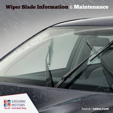 Wiper Blade Information & Maintenance  Wiper blades should be replaced every six months to a year or as soon as you notice a difference in driving visibility. When wiper blades no longer make proper contact with the windshield surface, they can begin to squeak, chatter, skip, smear or streak reducing driving visibility.  http://www.rainx.com/tips-information/wiper-blade-maintenance-tips/ Windshield Washer Fluid, Car Wiper, Gold Eagle, Car Windshield, Wiper Blades, Car Maintenance, Car Shop, Global Brands, Windshield Wipers