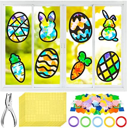 Easter Suncatcher Craft, Easter Egg Window Art, Easter Window Art, Spring Window Art, Easter Suncatcher, Carrot Crafts, Childcare Crafts, Dayhome Ideas, Art Party Favor