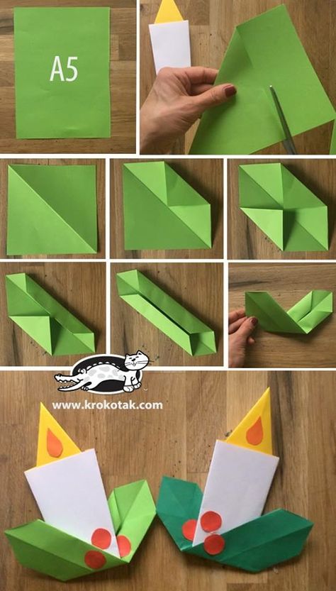 Vanoce Winter Worksheets, Paper Candle, Christmas Worksheets, Christmas Origami, Christmas Templates, Origami Crafts, Christmas Crafts For Kids, Winter Crafts, Christmas Paper