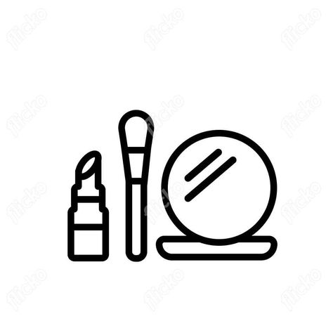 Makeup Outline, Element Illustration, White Icons, Makeup Icons, Black Makeup, Flat Vector, Vector Icons, High Res, Png Images