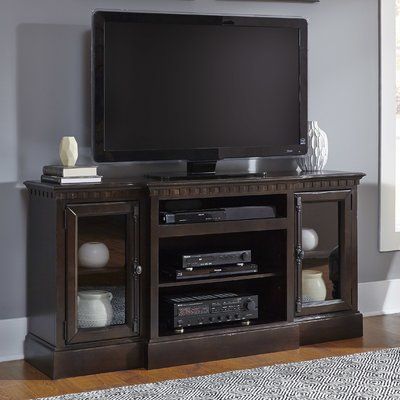 Greyleigh Marbleton 64" TV Stand Color: Dentil Molding, Room Tv Stand, Dentil Moulding, Tv Stand Decor, Living Room Decorations, Cool Tv Stands, Home Boho, Entertainment Console, Tv Stand Wood