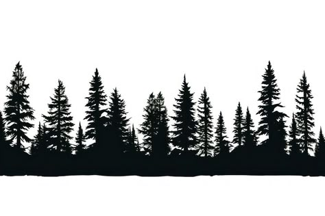 Pine silhouette forest plant. AI generated Image by rawpixel. | premium image by rawpixel.com Forest Outline, Pine Silhouette, Silhouette Forest, Trees Tattoo, Wave Tattoo Design, Diy Hats, Marriage Signs, Pine Tree Silhouette, Tree Outline