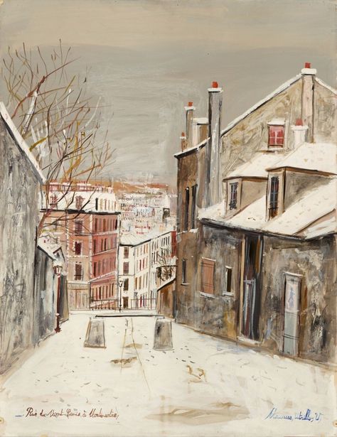 Maurice Utrillo, Paris Painting, Amedeo Modigliani, Marc Chagall, Painting Snow, Post Impressionism, Oil Painting Reproductions, Post Impressionists, Painting Reproductions