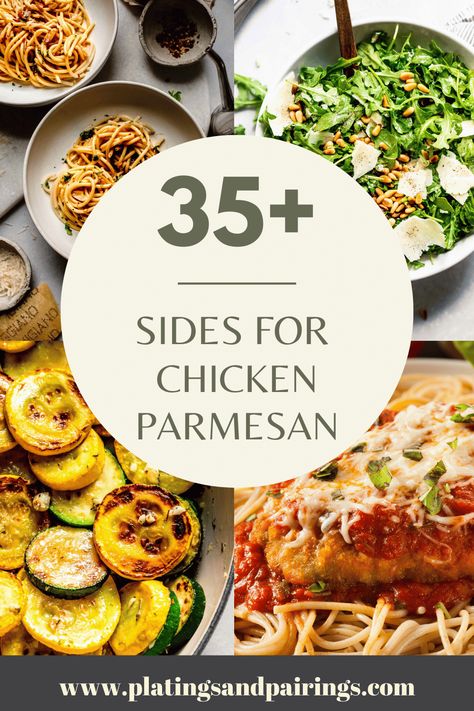 Parmesan Chicken Side Dishes, What To Eat With Chicken Parmesan, Chicken Parmesan Sides Dishes Ideas, Chicken Parm Dinner Sides, What Goes With Chicken Parmesan, Sides For Garlic Parmesan Chicken, Bruschetta Chicken Sides, Sides To Go With Chicken Parmesan, Parmesan Chicken Sides