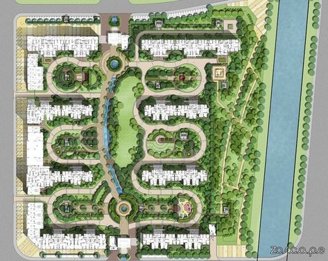 Landscape Architecture Layout, Master Plan Landscape Architecture, Architecture Layout, Residential Landscaping, Residential Landscape, Urban Design Plan, Housing Ideas, Plans Architecture, Modern Landscape Design