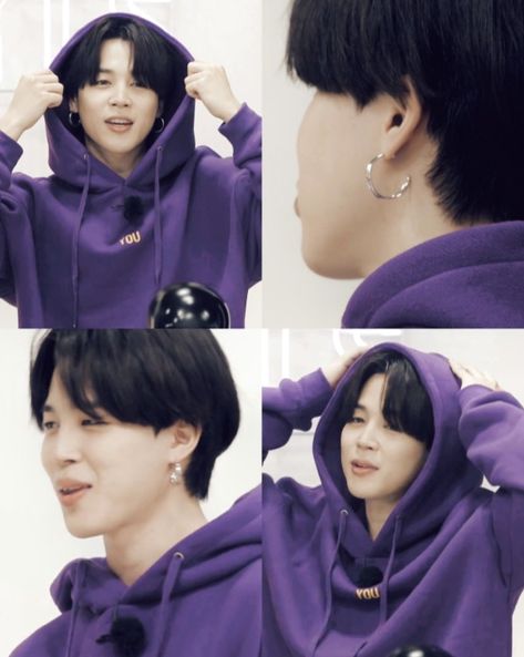 Jimin Hoodie Purple, Jimin Wearing Hoodie, Boyfie Material, J Hope Gif, Purple Jumpers, Asian Guys, Purple Sweatshirt, Purple Hoodie, Sweet Shirt