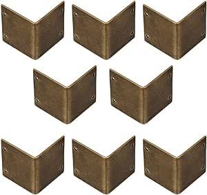 Tiazza 8Pcs Pure Brass 90 Degree Right Angle Corner Protector Corner Braces Camphorwood Box Corner Code Antique Edge Cover (1.18"x1.18"/30x30mm) Brass Corners, Corner Brace, Classical Furniture, Bathroom Redesign, Coffee Table Styling, Corner Protectors, Wood Jewelry Box, Iron Table, Antique Cast Iron