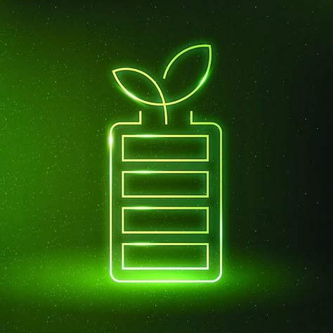 Battery Icon, Environmental Friendly, Rechargeable Battery, Business Branding, Renewable Energy, Rechargeable Batteries, Vector Free, Neon Signs, Energy