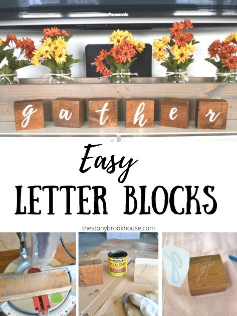 Write On Wood, Letter Blocks, Diy Blocks, Wood Letter, Christmas Planning, Small Letters, Diy Desk, Christmas Lettering, Wood Letters