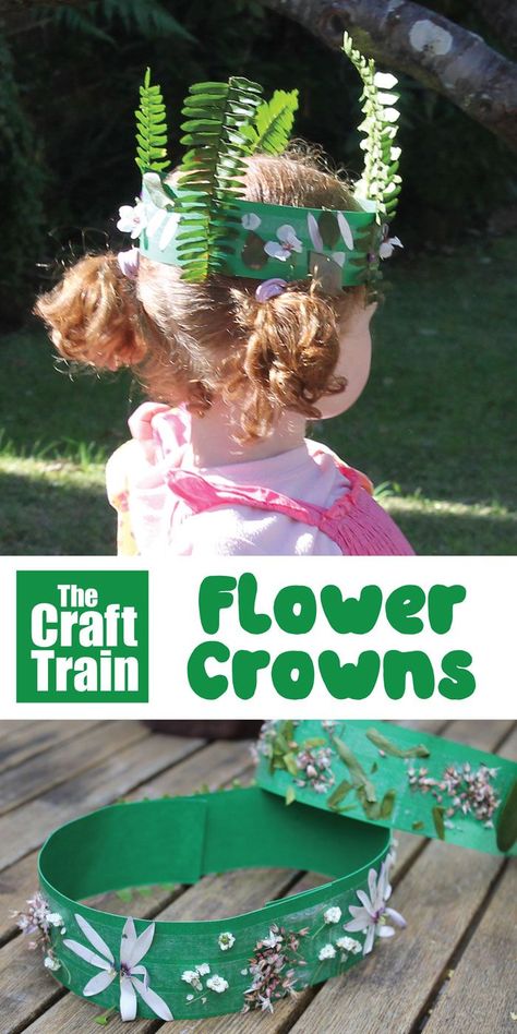 Diy With Kids, Simple Flower Crown, Crown Kids, Forest School Activities, Crown For Kids, Imaginary Play, Outdoor Crafts, Being Creative, Outdoor Activities For Kids