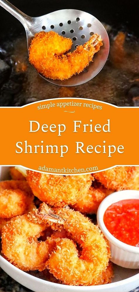 Dive into our Deep Fried Shrimp recipe, a favorite in our Simple Appetizer Recipes. Learn how to make crispy fried shrimp at home with an easy-to-prepare batter. Serve them with your favorite cocktail sauce to impress your party guests. Perfect for those seeking quick, delicious, and crunchy appetizers. Explore more fried food recipes and whole food recipes at adamantkitchen.com. Deep Fried Shrimp Recipes, Fried Shrimp Batter, Battered Shrimp Recipes, Beer Battered Shrimp, Fried Shrimp Recipes, Healthy Brunch, Fast Healthy Meals, Fried Shrimp, Delicious Appetizer Recipes