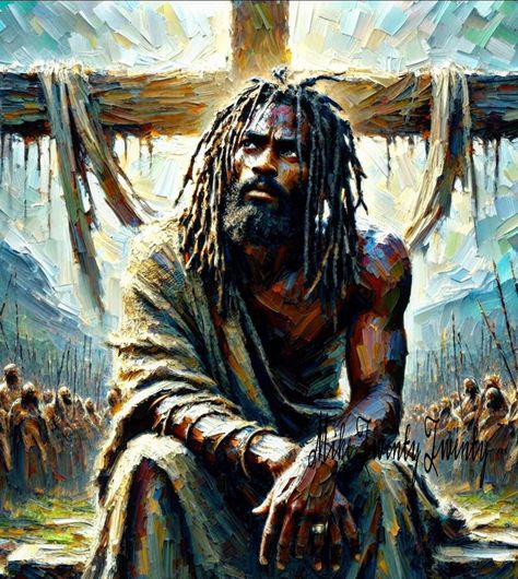 Black Jesus Christ Artwork, Black Jesus Art, Black Jesus Christ Images, Black God Art, African Jesus, Black Jesus Christ, Black Power Art, Black God, Jesus Artwork