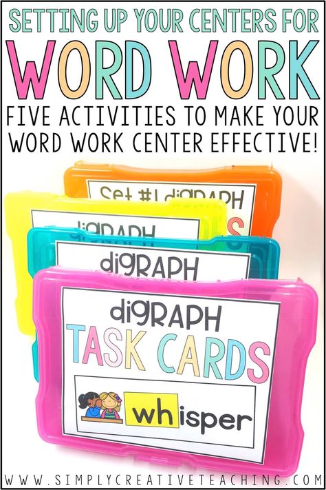 Digraphs Activities, Word Work Stations, Phonics Centers, Reading Stations, Word Work Centers, First Grade Phonics, Phonics Instruction, Word Work Activities, Phonics Words