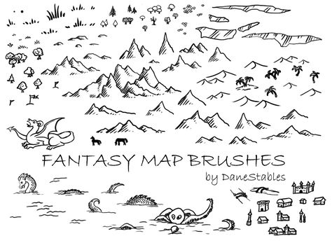 Fantasy Map Symbols, Fantasy Map Drawing, Map Drawing Ideas, Fantasy Map Drawing Ideas, Map Sketch, Map Drawing, Fantasy Map Making, Map Symbols, Fantasy World Map