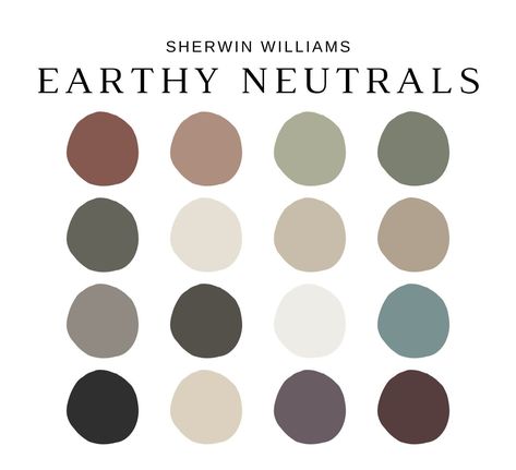 How to Decorate a Beach House Earthy Paint Colors, Moody Earth Tones, Color Palette Earthy, Earth Tones Paint, Sherwin Williams Color Palette, Earthy Neutrals, Sherwin Williams Colors, House Color Palettes, Paint Color Schemes