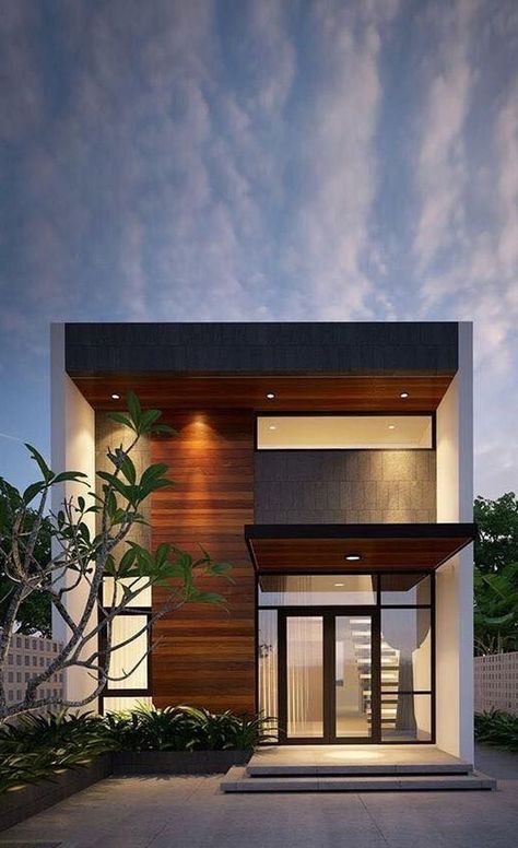 Small House Design Minimalist, Small Contemporary House, Small House Exteriors, Modern Minimalist House, Modern Small House Design, Plans Architecture, Small Modern Home, House Design Exterior, Small House Design Plans