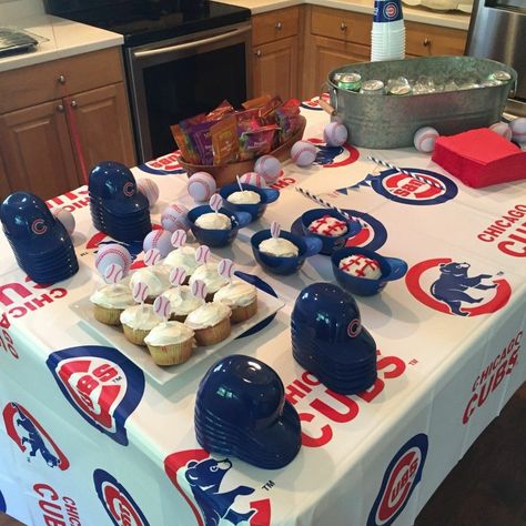 Chicago Cubs Cake, Chicago Cubs Birthday, Cubs Birthday Party, Sports Baby Shower, Baseball Birthday Party, Baseball Party, Baseball Birthday, Baby 1st Birthday, 16th Birthday Party