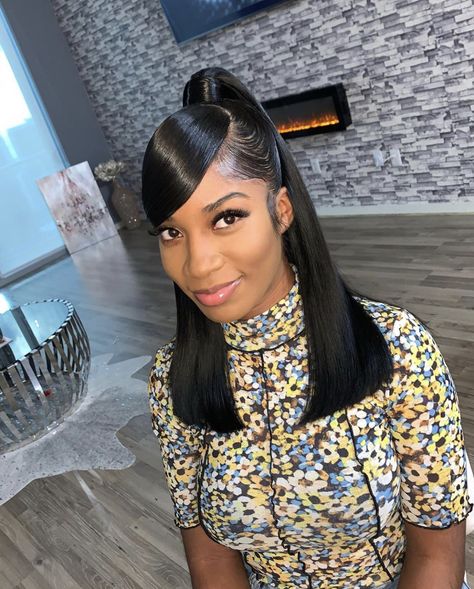 Half Up Half Down Swoop Hair Black Women, Swoop Hairstyles, Hair Black Women, Weave Ponytail Hairstyles, Easy Hairstyles For Medium Hair, Sew Ins, Boys Long Hairstyles, Hair Laid, Half Up Half Down Hair