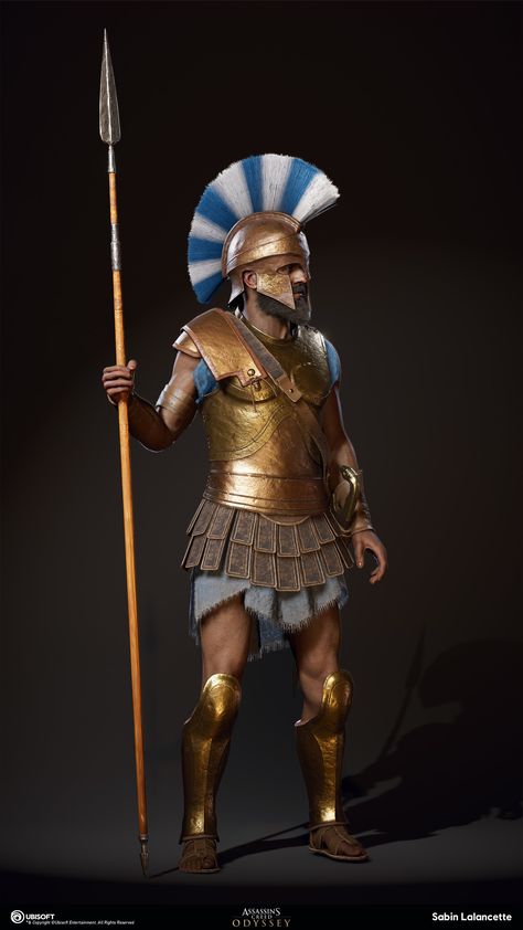 ArtStation - Athenian Heavy Soldier, Sabin Lalancette Greek Outfit, Greek Soldier, Armor Drawing, Roman Warriors, Assassins Creed Odyssey, Spartan Warrior, Greek Warrior, Istoria Artei, Ancient Warfare