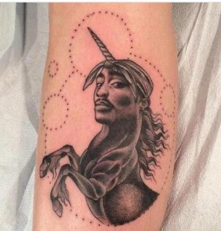 2pac Tattoos, Tupac Tattoo, Terrible Tattoos, Fan Tattoo, Funky Tattoos, Unicorn Tattoos, Tattoo Fails, Bad Tattoos, Music Tattoos