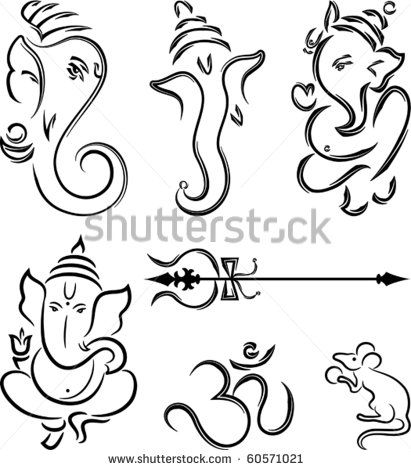 Hindu God Stock Photos, Images, & Pictures | Shutterstock Arte Ganesha, Ganesha Sketch, Ganesh Tattoo, Tattoo Painting, Wedding Symbols, Ganesha Drawing, Ganesh Art Paintings, Polynesian Tattoos, Ganesha Tattoo