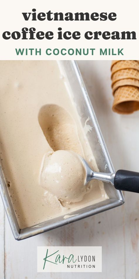 This coconut milk ice cream recipe with Vietnamese coffee is the creamiest, most delicious frozen summer dessert you’ll ever eat! It's like frozen custard with a rich coffee flavor and perfectly sweet thanks to the sweetened condensed milk. You'll love this homemade coffee ice cream! Ice Cream With Coconut Milk, Coconut Milk Ice Cream Recipe, Homemade Coffee Ice Cream, Milk Ice Cream Recipe, Christmas Ice Cream, Coconut Milk Ice Cream, Vietnamese Iced Coffee, Asian Sweets, Frozen Summer