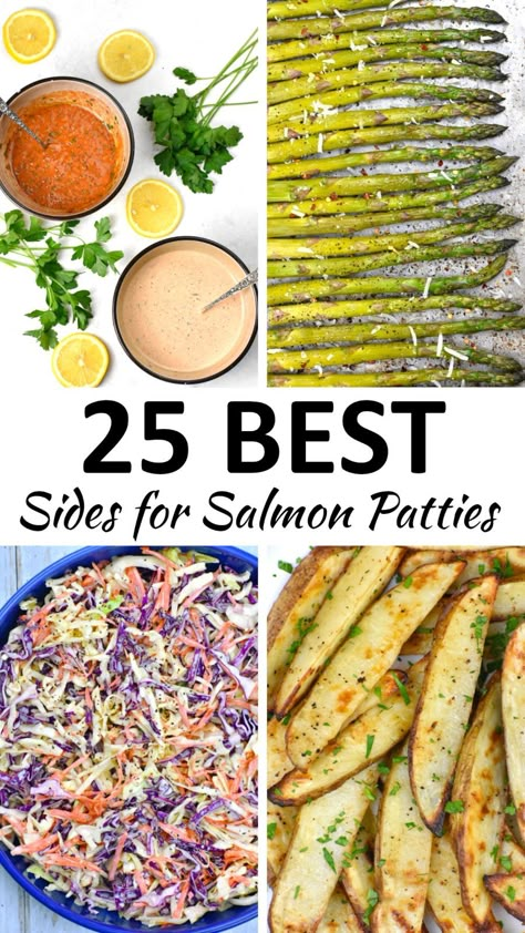 Salmon Patties Sides, Sides For Tuna Patties, Salmon Patty Dinner, Salmon Patties Dinner Sides, Salmon Patties Sides Dishes, Sides For Salmon Burgers, What To Eat With Salmon Patties, Salmon Patties Meal Ideas, Salmon Patties Meal