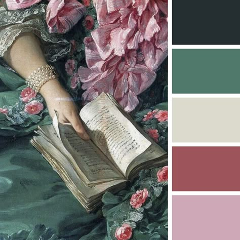 Romantic Academia Color Palette, Romanticism Color Palette, Victorian Color Pallete, 1800 Color Palette, Victorian Palette, Romanticism Era, Color Palette Painting, Royal Colors Palette, Fashion Show Aesthetic