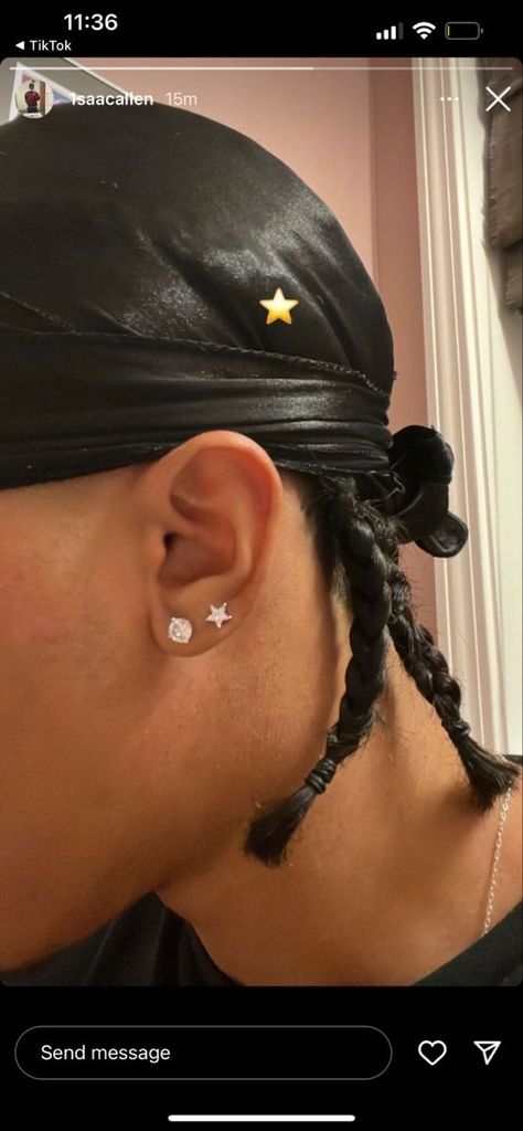 Men Ear Piercings Ideas, Black Male Piercings, Double Pierced Ears Men, Double Piercing Earrings Men, Men With Piercings Aesthetic, Men’s Double Piercing, Men Ear Piercing Aesthetic, Mens Double Ear Piercing, Piercings Men Ear