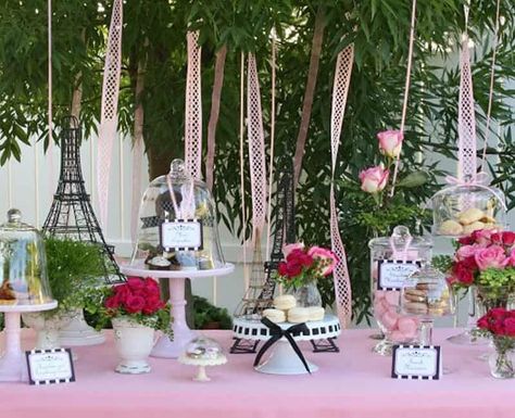 This french party themes is full of Parisian vibes you can recreate for your birthday or bridal shower or baby shower. French Tea Parties, Bridal Shower Games Unique, French Themed Parties, Parisian Baby Showers, Engagement Party Themes, French Party, Parisian Party, French Tea, Parisian Theme