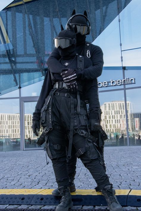 Techwear, Warcore, Darkwear, Tactical Fashion, Tacticore, Tactical Couple, Couple Goals, Techwear Couple, aesthetic photo Tactical Wear Aesthetic Men, Men In Tactical Outfits, Tactical Wear Fashion, Warcore Outfits Men, Techwear Couple, Techwear Guy, Techwear Men Outfit, Techwear Men, Mens Techwear