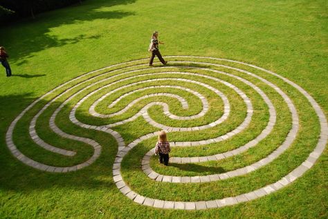 How to Design a Labyrinth | Today is the autumnal equinox, marking the official start of fall in ... Walking Labyrinth, Labyrinth Walk, Labyrinth Garden, Labyrinth Maze, Labyrinth Design, Wall Carvings, Walking Meditation, Autumnal Equinox, Meditation Garden