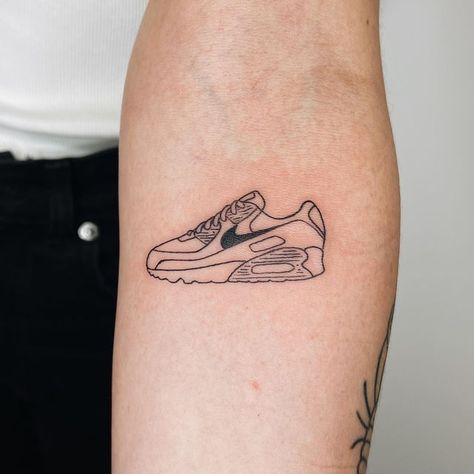 BON JOUR TATTOO CLUB on Instagram: "90" Sneaker Tattoo, Club Tattoo, 5am Club, Tat Ideas, Tatting, Temple, Tattoos, Sneakers, On Instagram