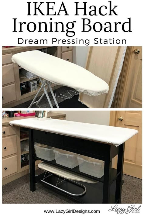 Ironing Station, Sewing Room Storage, Ironing Boards, Easy Ikea Hack, Sewing Room Organization, Beginner Sewing Projects Easy, Barbie Diy, Sewing Organization, Sewing Rooms