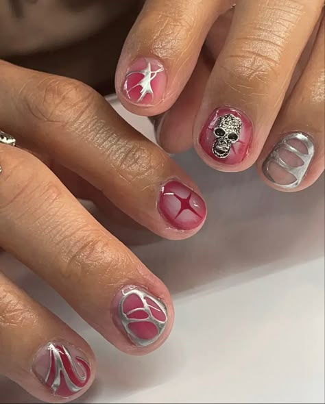 Short Nails Guys, Male Nail Art Aesthetic, Pink Nails For Men, Cool Male Nail Designs, Men’s Gel Manicure, Short Men’s Nails, Short Nails Chrome Design, Short Nail Designs Guys, Short Nail Inspo Masc