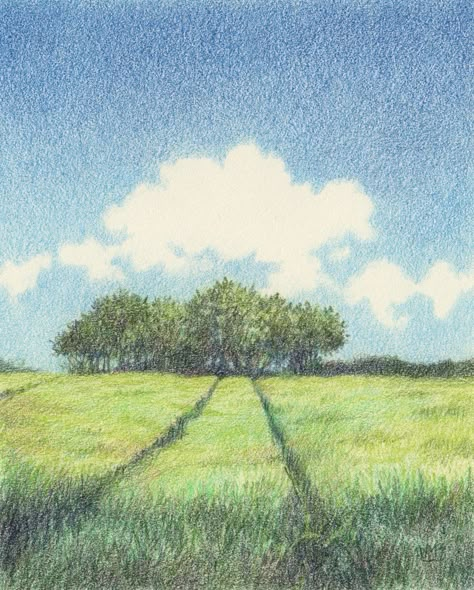 Color Pencil Landscape, Crayon Drawing Aesthetic, Landscape Colored Pencil, Colored Pencil Art Ideas, Colour Pencil Art Landscapes, Pencil Color Art, Pencil Crayon Drawing, Pencil Color Drawing, Color Pencil Drawings